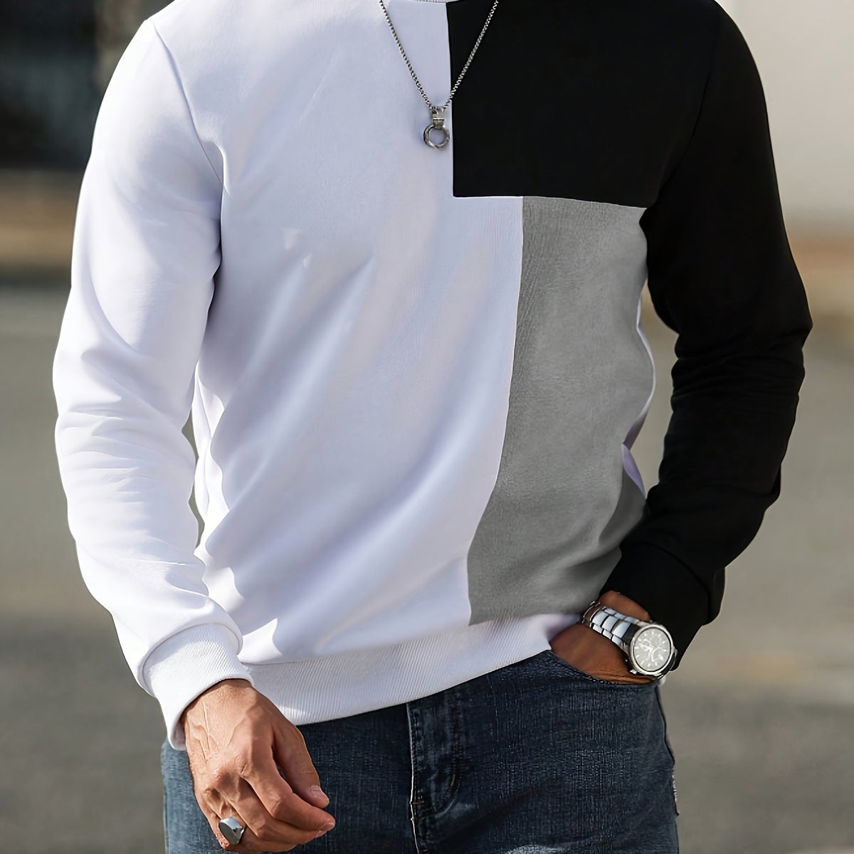 Ronald | Modern Colour-Block Sweatshirt