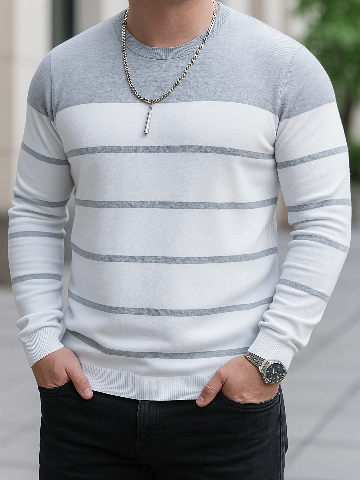 Percy | Classic Striped Crewneck Sweater
