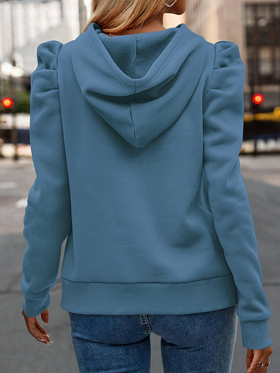 Diana | Puff-Sleeve Drawstring Hoodie