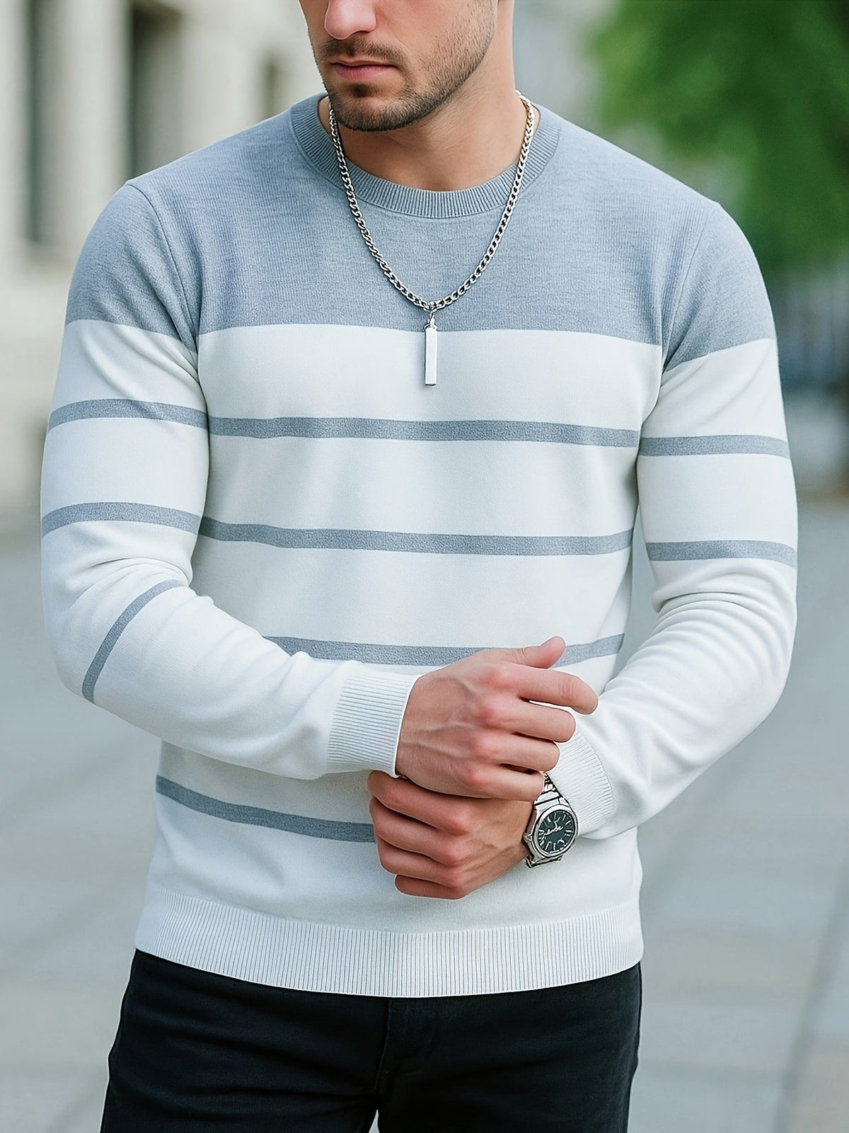 Percy | Classic Striped Crewneck Sweater