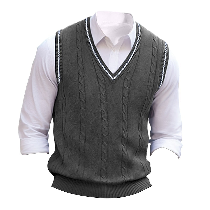 Oscar | Cable-Knit V-Neck Sweater Vest