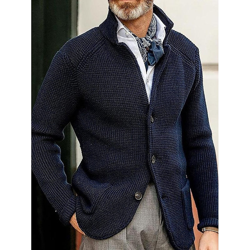 Theron | Textured Stand-Collar Cardigan