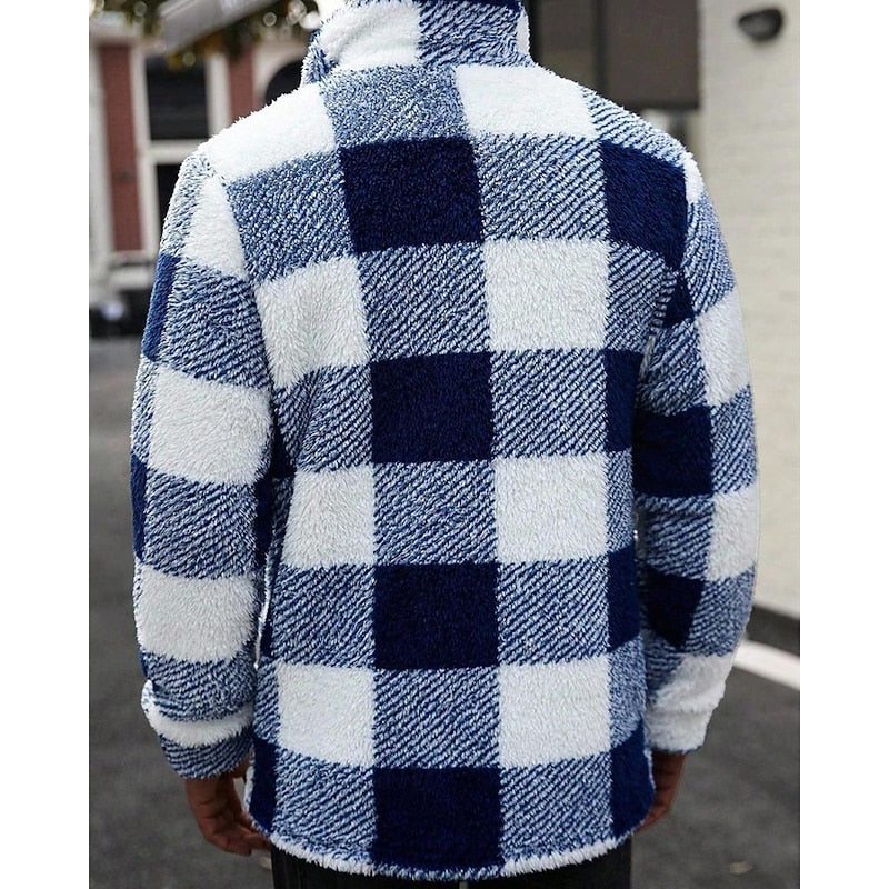 Merritt | Checked Standing-Collar Jacket