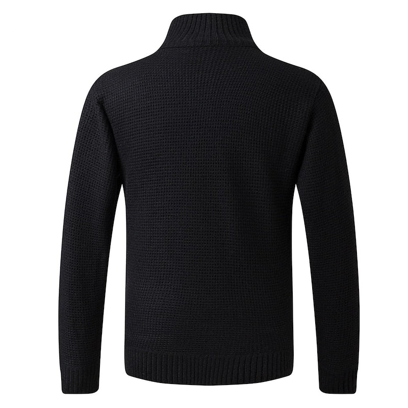 Chester | Zip-Front Stand Collar Cardigan