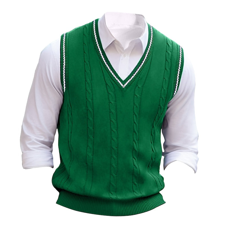 Oscar | Cable-Knit V-Neck Sweater Vest