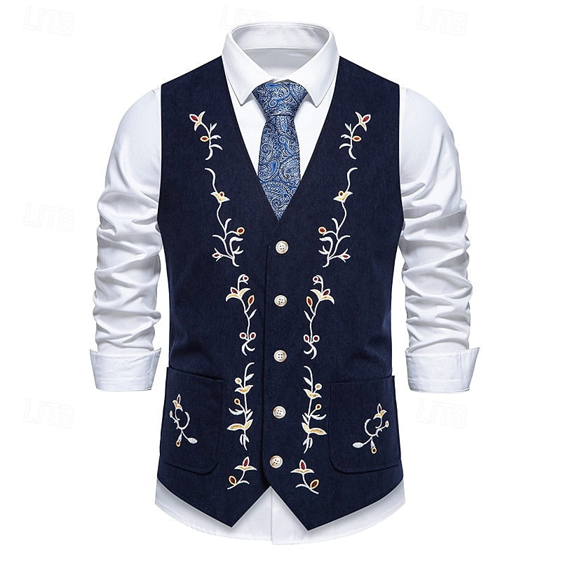 Otis | Embroidered Single-Breasted Waistcoat