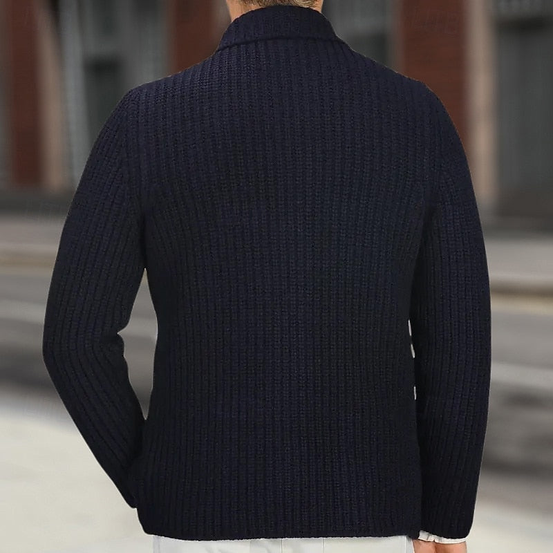Callen | Ribbed Stand-Collar Cardigan