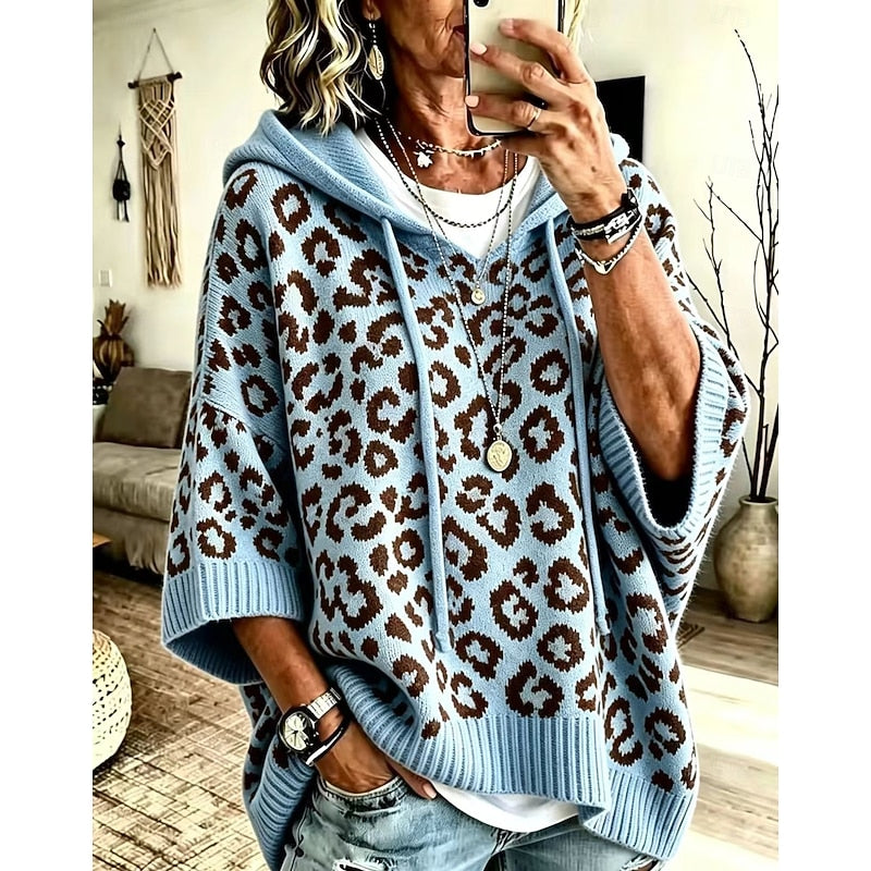 Marlena | Animal Print Hooded Sweater
