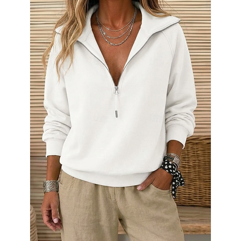 Cassandra | Quarter-Zip Lapel Sweatshirt
